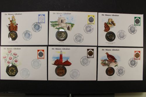 Gibraltar, Numisbrief, Die Münzen Gibraltars, 6 Briefe vom 11.10.1989