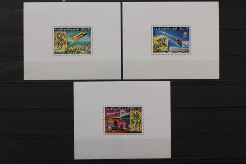 Libyen, MiNr. 584-586 B Einzelblöcke, postfrisch