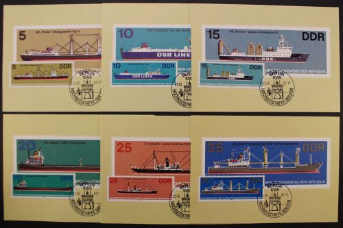 DDR, MiNr. 2709-2714, Maximumkarten