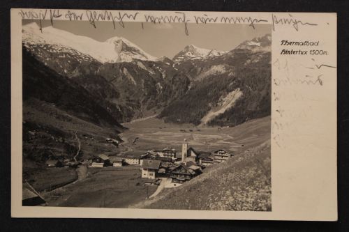 Hintertux, Blick zum Ort, Kirche