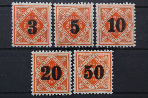 Württemberg, MiNr. 184-188, postfrisch