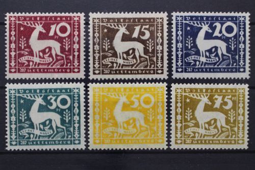 Württemberg, MiNr. 144-149, postfrisch