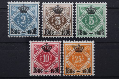 Württemberg, MiNr. 107-111, postfrisch