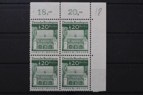Berlin, MiNr. 273 Viererblock Ecke rechts oben, postfrisch