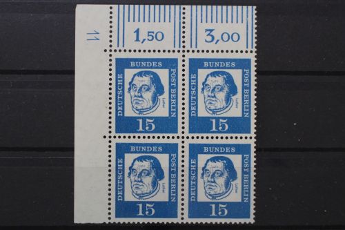 Berlin, MiNr. 203, Viererblock Ecke links oben, DZ 11, postfrisch