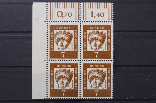 Berlin, MiNr. 200, Viererblock Ecke links oben, DZ 4, postfrisch