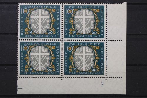 Deutschland, MiNr. 329 Viererblock Ecke rechts unten, FN 2, postfrisch