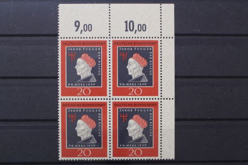 Deutschland (BRD), MiNr. 307 Viererblock Ecke rechts oben, postfrisch