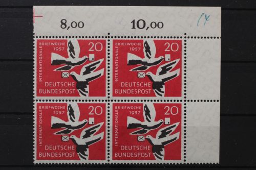 Deutschland (BRD), MiNr. 276 Viererblock Ecke rechts oben, postfrisch
