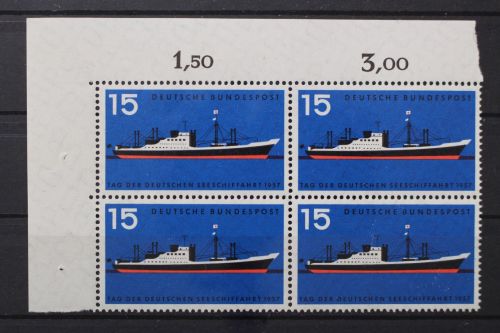 Deutschland (BRD), MiNr. 257 Viererblock Ecke links oben, postfrisch