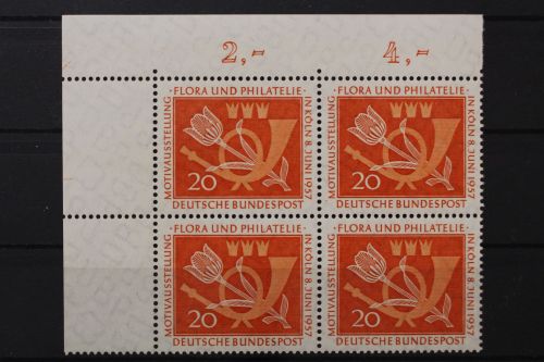 Deutschland (BRD), MiNr. 254 Viererblock Ecke links oben, postfrisch