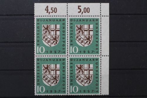 Deutschland (BRD), MiNr. 249 Viererblock Ecke rechts oben, postfrisch