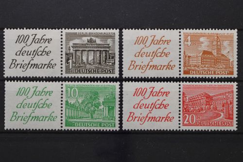 Berlin, MiNr. W 1, W 5, W 9 + W 13, Falz