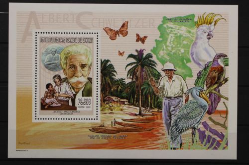 Komoren, Vignette, Albert Schweitzer, Vögel, postfrisch