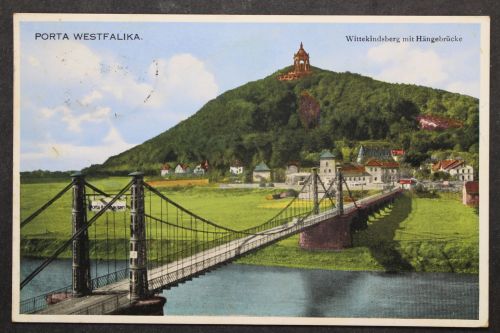 Porta Westfalika, Teilansicht, Wittekindsberg mit Hängebrücke