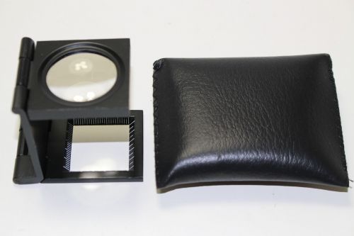 Fadenzähler schwarz mit Skala, aus Metall, Vergrößerung 8x