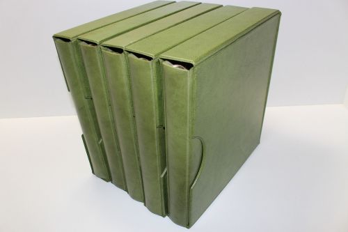 KABE, 5 hellgrüne Ringbinder RB 2000 (16-Ring Mechanik) mit Kassetten