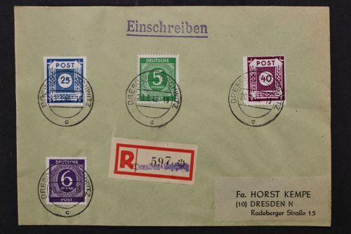 Sowjetische Zone, Kempe-Beleg mit einer Postmeistertrennung