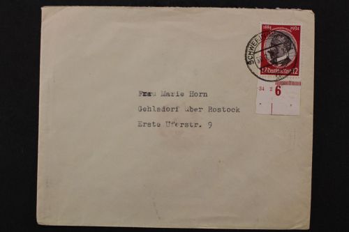 Deutsches Reich MiNr. 542 x U-Rand mit Teil der HAN, Brief