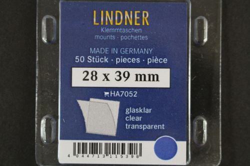 Lindner-Klemmtaschen, 50 Stück, glasklar, 28 x 39 mm