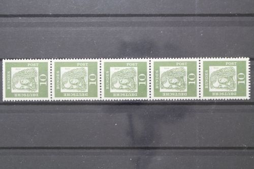 Deutschland (BRD), MiNr. 350 y R, 5er Streifen, ZN 0400, postfrisch