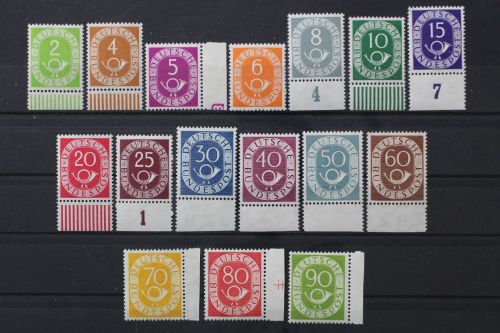 Deutschland (BRD), MiNr. 123-138, viele Randstücke, postfrisch, BPP Fotoattest