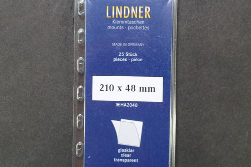 Lindner-Klemmtaschen, 25 Streifen glasklar, 210 x 48 mm