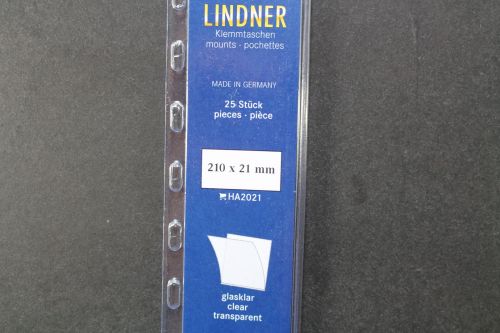 Lindner-Klemmtaschen, 25 Streifen glasklar, 21 mm