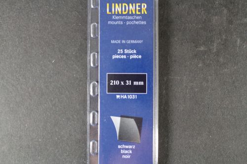 Lindner-Klemmtaschen, 25 Streifen schwarz, 31 mm
