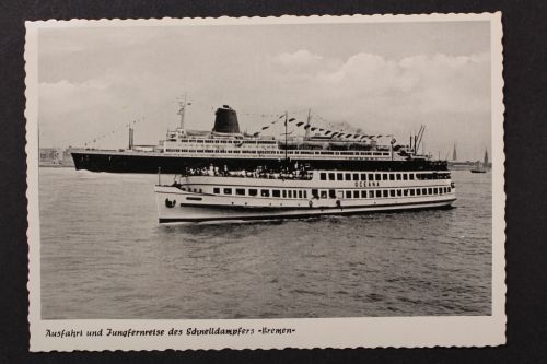 Bremen, Jungfernreise des Schnelldampfers "Bremen", Reederei Schneider