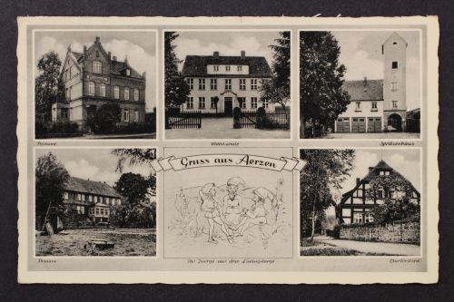 Aerzen, Postamt, Schule, Domäne, Försterei, Zwerge aus d. Lüningsberge