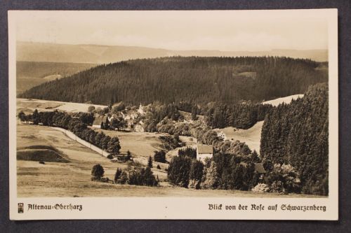 Altenau, Oberharz, Blick von der Rose auf Schwarzenberg