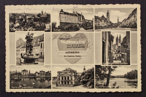 Altenberg, Schloß, Markt, Skatbrunnen, Theater, Partie am großem Teich