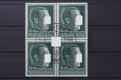 Deutsches Reich, MiNr. 672 x, Viererblock, Sonderstempel, gestempelt