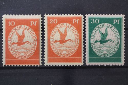 Deutsches Reich, MiNr. I - III, Falz