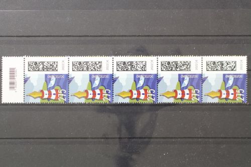 Deutschland (BRD), MiNr. 3657+EAN R, Fünferstreifen, ZN 60, postfrisch