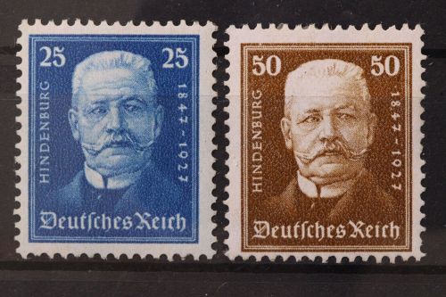 Deutsches Reich, MiNr. 405 + 406, Falz