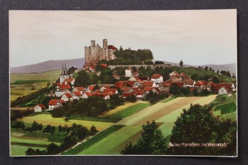 Bornhagen, Blick zur Burgruine Hanstein im Werratal