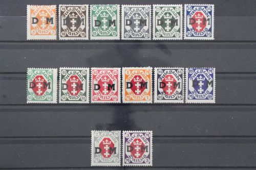 Danzig Dienstmarken, MiNr. 1-14, Falz