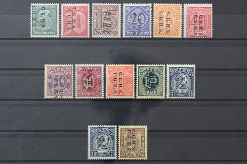 Oberschlesien Dienst, MiNr. 8-20 Aufdruck V, Falz