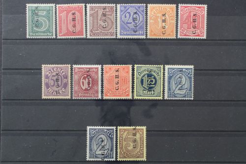 Oberschlesien Dienst, MiNr. 8-20 Aufdruck II, Falz