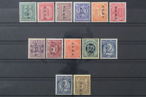 Oberschlesien Dienst, MiNr. 8-20 Aufdruck I, Falz