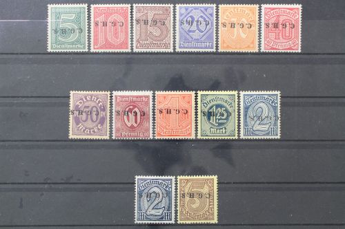 Oberschlesien Dienst, MiNr. 8-20 Aufdruck IV, Falz