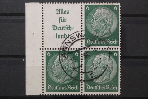 Deutsches Reich, MiNr. W 66 Viererblock, gestempelt