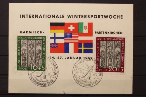 Deutschland (BRD), MiNr. 139-140 SST Garmisch - Partenkirchen, Karte