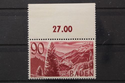 FZ Baden, MiNr. 37 Oberrand, postfrisch