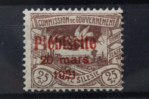 Oberschlesien, MiNr. 33, Falz