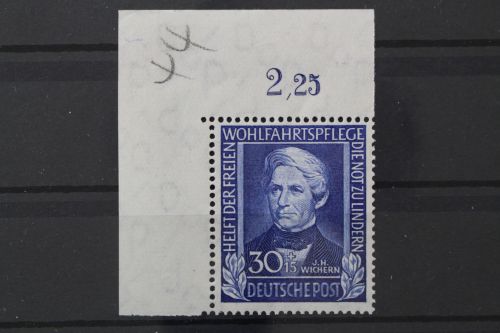 Deutschland (BRD), MiNr. 120 Ecke links oben, ndgz, postfrisch