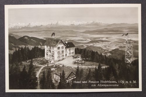 Badenweiler, Hotel u. Pension Hochblauen mit Alpenpanorama