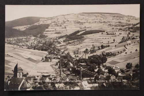 Brunndöbra OT v. Klingenthal, Ortsansicht mit Aschberg